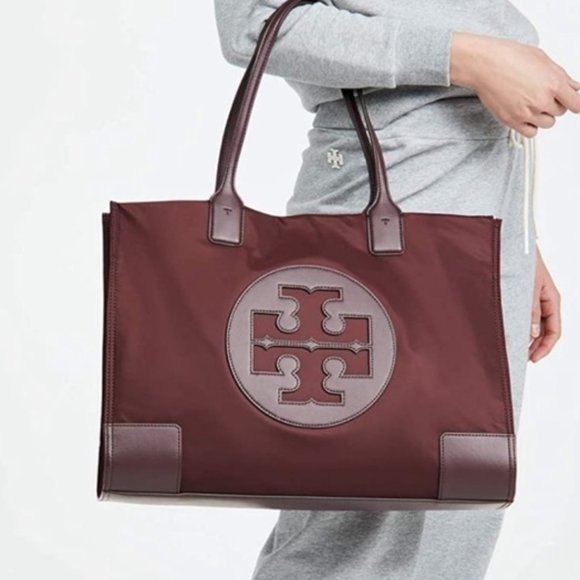 Tory Burch Bags New Tory Burch Ella Large 7 Nylon Leather Shopper